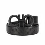 Salvatore Ferragamo Reversible Black/Brown Leather Gancini Belt