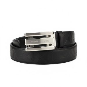 Hermès Black Leather Belt with Silver Buckle