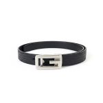 Gucci Men's Reversible Black/Brown Leather Belt with Square G Buckle