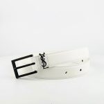 Yves Saint Laurent Women's White Leather Belt