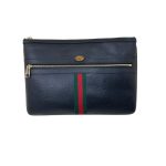 Gucci Web Ophidia Black Leather Clutch