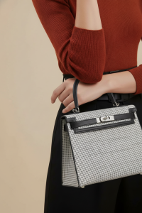 hermes-limited-edition-black-swift-leather-ecru-toile-quadrille-sellier-kelly-28cm-bag-0