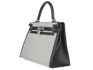 hermes-limited-edition-black-swift-leather-ecru-toile-quadrille-sellier-kelly-28cm-bag-2