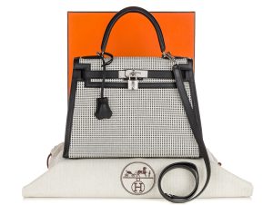 hermes-limited-edition-black-swift-leather-ecru-toile-quadrille-sellier-kelly-28cm-bag-6