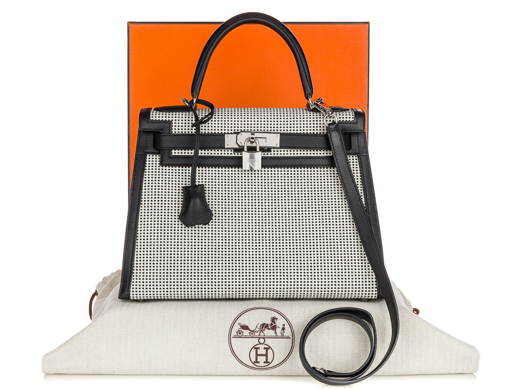 hermes-limited-edition-black-swift-leather-ecru-toile-quadrille-sellier-kelly-28cm-bag-6