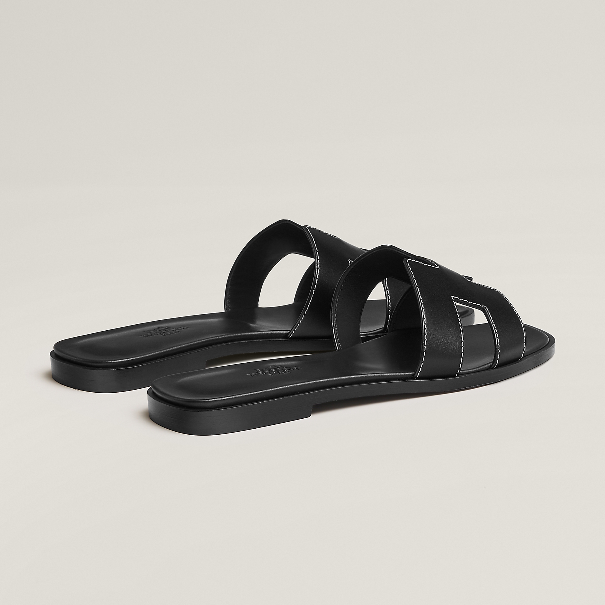 hermes-oran-leather-sandals-black-4