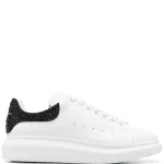 Alexander McQueen Oversized Sneakers White Black Crystal Heel