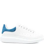 Alexander McQueen White Oversized Leather Sneakers Suede Heel